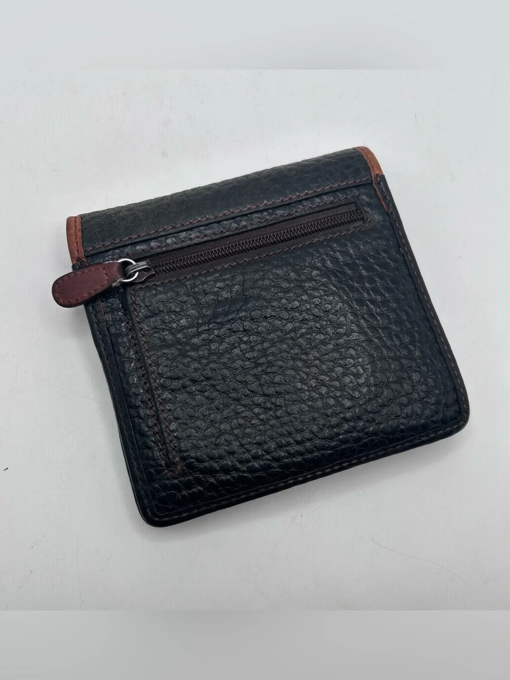 Brighton Pebbled Leather Wallet Buckle Vintage Y2k Faded Snap Button